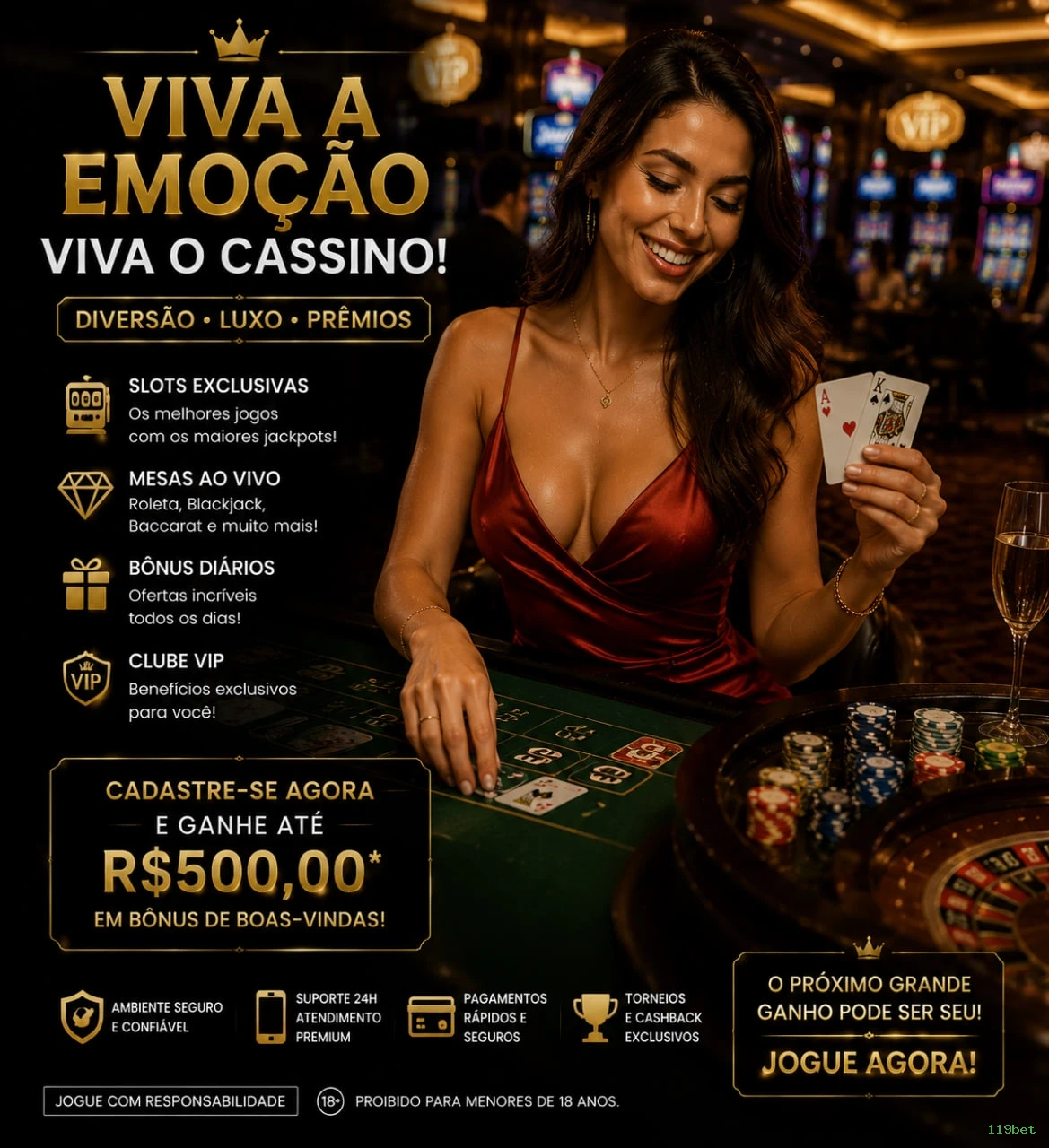 Streaming 4K no cassino ao vivo da 119bet